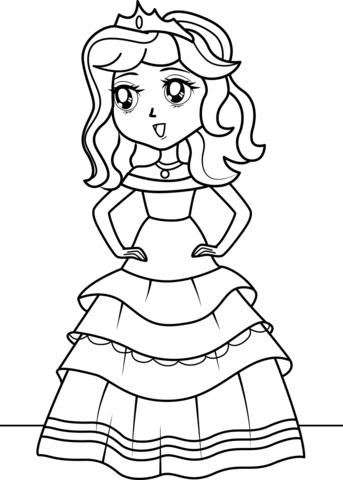 Anime Princess Coloring Page